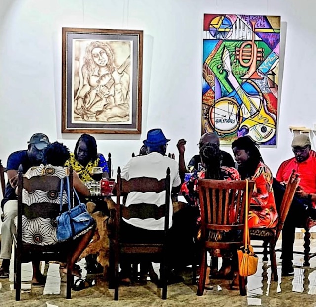 Guests interact in the Gallery Jazz