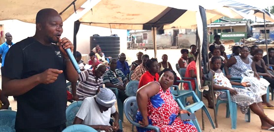 Kofi Gyeni, the assembly member for Elmina Bantama, making a point at the engagement Kofi Gyeni, the assembly member for Elmina Bantama, making a point at the engagement