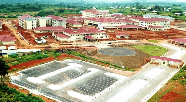 An aerial view of the military hospital at Afari in Kumasi