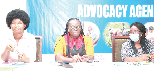 Patricia Essel (middle), Project Lead, WVL; Patricia Blankson Akakpo (right), NETRIGHT, and Melody Darke, WiLDAF, during the National Workshop on Feminist Advocacy Agenda Patricia Essel (middle), Project Lead, WVL; Patricia Blankson Akakpo (right), NETRIGHT, and Melody Darke, WiLDAF, during the National Workshop on Feminist Advocacy Agenda