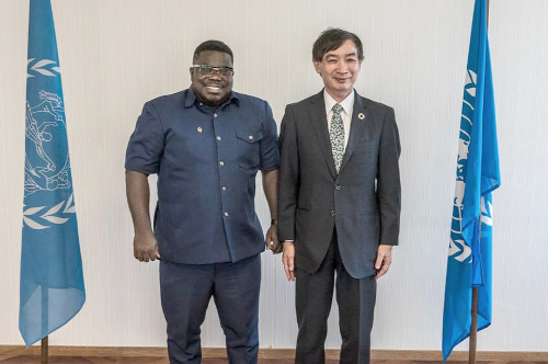  Bice Osei Kuffour, Managing Director, Ghana Post, with Masahiko Metoki, Director-General of the Universal Postal Union