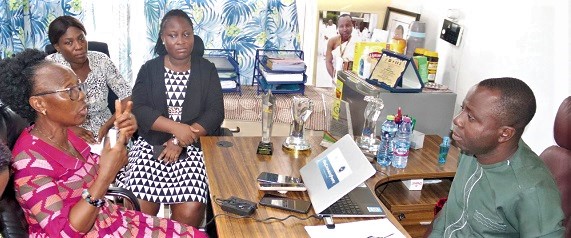 Juliet Kaingbanja (2nd from left), Administrative Officer, Amnesty International, Ghana Section, addressing the meeting. Picture: ELVIS NII NOI DOWUONA