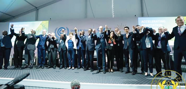 President Akufo-Addo (6th from left) with some other world leaders at the 27th United Nations Conference on Climate Change (COP27) 
