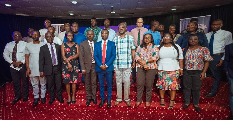 Kofi Andoh (5th left), Deputy Commissioner, NIC with Edward Edman Biney (6th left), Assistant Manager, Standards and Compliance, NPRA and other participants after the launch of the initiative. Awareness campaign on annuities takes off