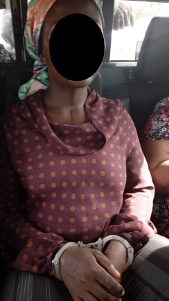 The arrested female suspect