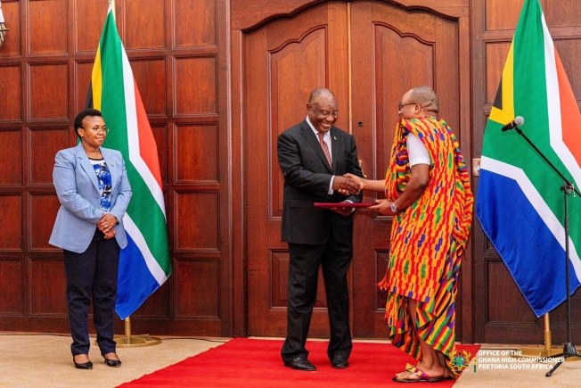 On April 8, 2026, His Excellency Benjamin Anani Quashie, High Commissioner of the Republic of Ghana to South Africa, presented his letters of credence to His Excellency Cyril Ramaphosa, President of the Republic of South Africa, at a colourful ceremony held for eighteen resident and non‑resident envoys at the Sefako Makgatho Presidential Guest House in Pretoria.