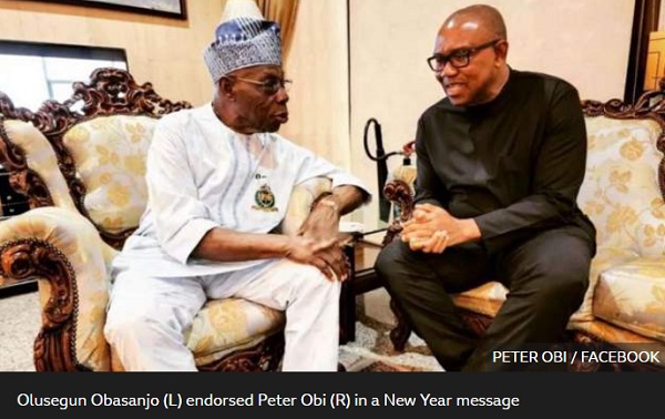 Nigeria Presidential race: Obasanjo endorses Peter Obi Nigeria Presidential race: Obasanjo endorses Peter Obi