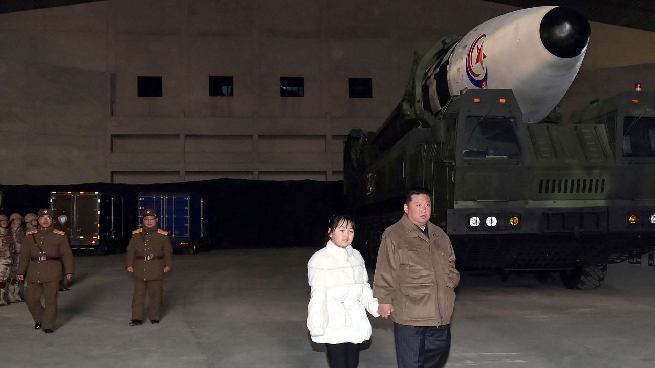 KCNA/Reuters - North Korean leader Kim Jong Un, along with his daughter, inspects an intercontinental ballistic missile (ICBM) in this undated photo released on November 19, 2022, by North Korea's Korean Central News Agency. KCNA/Reuters - North Korean leader Kim Jong Un, along with his daughter, inspects an intercontinental ballistic missile (ICBM) in this undated photo released on November 19, 2022, by North Korea's Korean Central News Agency.