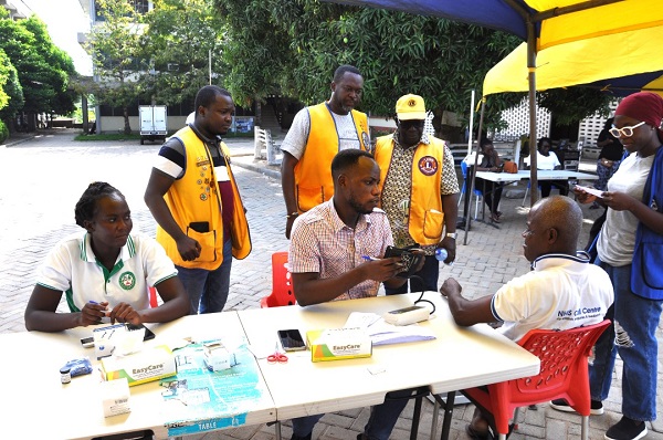 The screening in progress LIONS Clubs District 418 holds diabetes screening in Keta