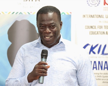 Ignatius Baffour Awuah, Minister of Employment and Labour Relations, addressing the event. Picture: ELVIS NII NOI DOWUONA Ignatius Baffour Awuah, Minister of Employment and Labour Relations, addressing the event. Picture: ELVIS NII NOI DOWUONA