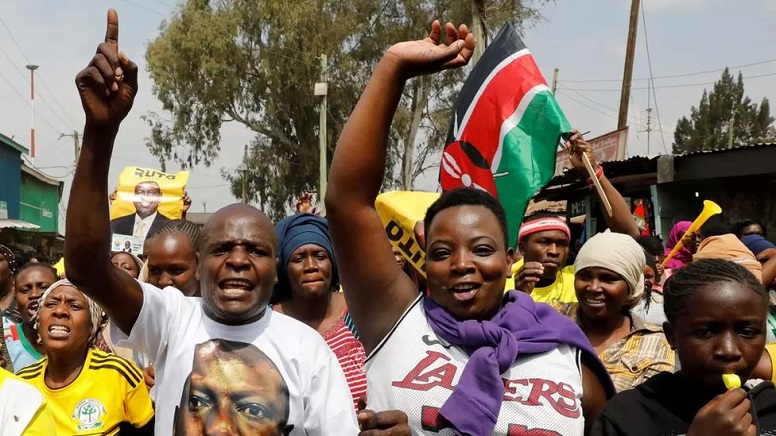 Supporters of Mr Ruto have taken to the streets to celebrate the ruling Supporters of Mr Ruto have taken to the streets to celebrate the ruling