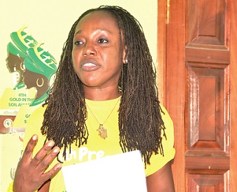 Alberta Nana Akyaa Akosa, Executive Director, Agrihouse Foundation, addressing the press briefing. Picture: ELVIS NII NOI DOWUONA Alberta Nana Akyaa Akosa, Executive Director, Agrihouse Foundation, addressing the press briefing. Picture: ELVIS NII NOI DOWUONA