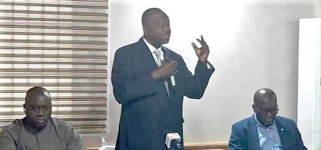Remy Bonpira Puoru (standing), Deputy Managing Director, Finance and Administration, GWCL, speaking at the forum with commercial users of water in Tema. Picture: BENJAMIN XORNAM GLOVER Remy Bonpira Puoru (standing), Deputy Managing Director, Finance and Administration, GWCL, speaking at the forum with commercial users of water in Tema. Picture: BENJAMIN XORNAM GLOVER