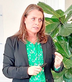Lise Walbom, CEO of Food Nation addressing the journalist participating in the DFC fellowship during a visit to the Danish Institution. Lise Walbom, CEO of Food Nation addressing the journalist participating in the DFC fellowship during a visit to the Danish Institution.