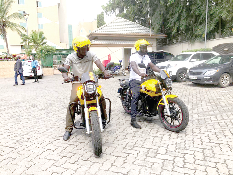 • Some electric bikes being displayed being displayed by officials of the company Electric bike maker enters local market