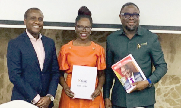 From left: Michael Mensah-Baah, DBG Deputy CEO, Abena Amoah, GSE Deputy MD, and Dr Humphrey Ayim-Darke, AGI President From left: Michael Mensah-Baah, DBG Deputy CEO, Abena Amoah, GSE Deputy MD, and Dr Humphrey Ayim-Darke, AGI President