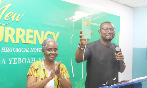 Albert Kofi Owusu, General Manager of the GNA, launching the book at the International Press Centre in Accra in the company of Ajoa Yeboah-Afari, the author of the book Albert Kofi Owusu, General Manager of the GNA, launching the book at the International Press Centre in Accra in the company of Ajoa Yeboah-Afari, the author of the book