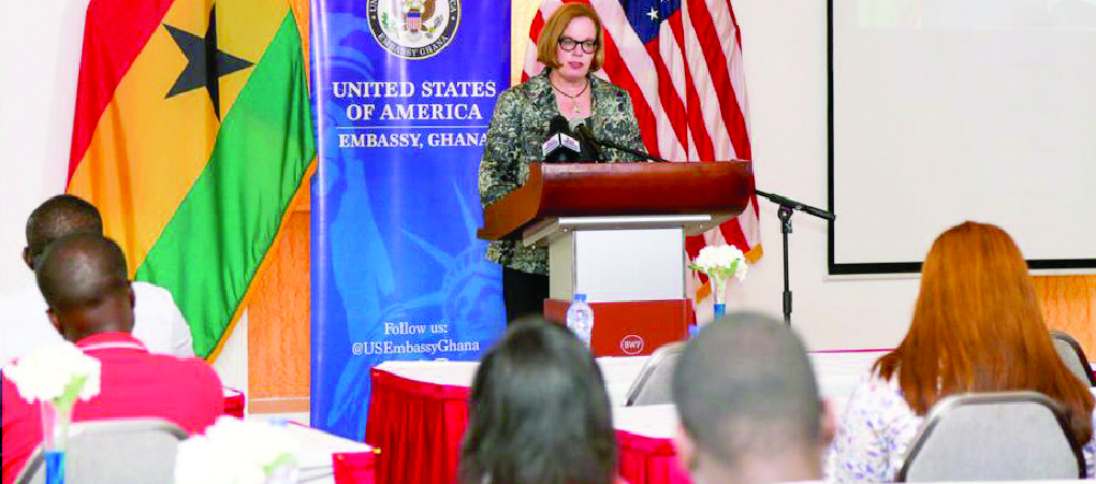 Nicole Chulick, Deputy Chief of Mission, U.S Embassy speaking at the training U.S Embassy, AmCham Ghana hold franchise training