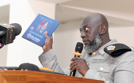 Frank P. N. Adjei-Mensah, the author, introducing the book Frank P. N. Adjei-Mensah, the author, introducing the book