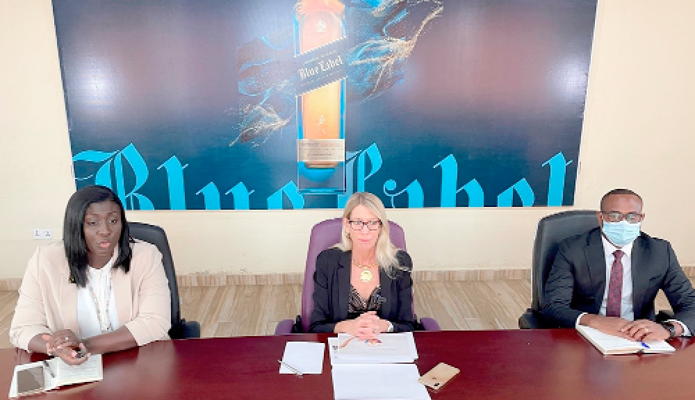 • Helene Weesie (middle) — MD Guiness Ghana at the presentation Guinness Ghana’s foundation remains strong — MD