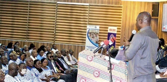 Dr Patrick Kuma-Aboagye, Director-General, Ghana Health Service, addressing participants in the launch of the fund. Picture: ERNEST KODZI