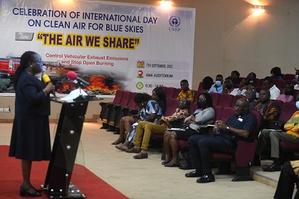 Grace Asare Bediako, Chief Director of MESTI, addressing the participants