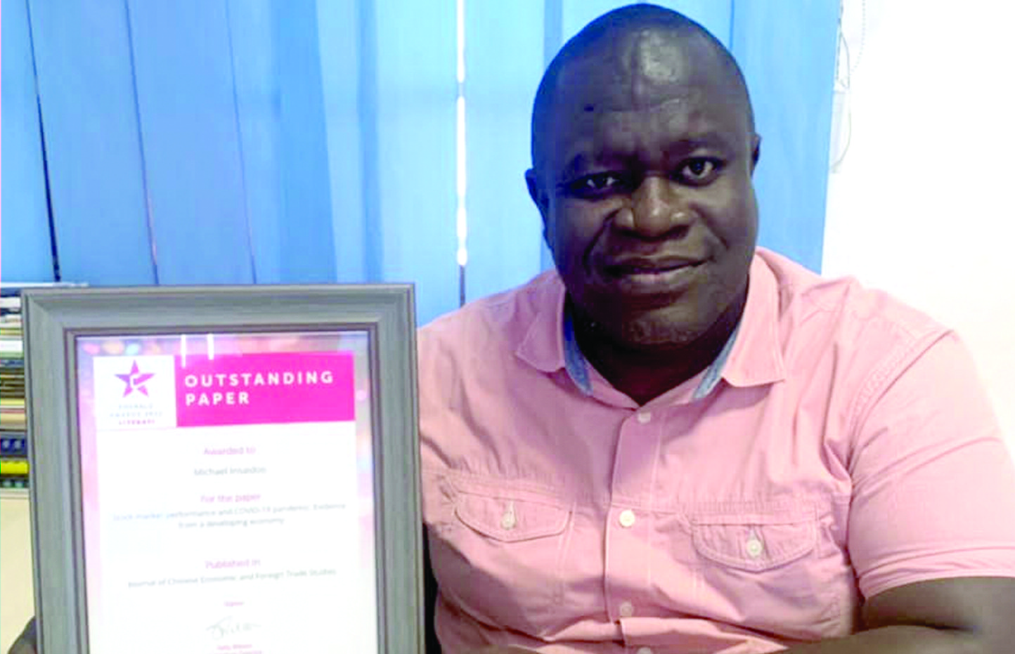 UPSA lecturer honoured at 2022 Emerald Literati Awards