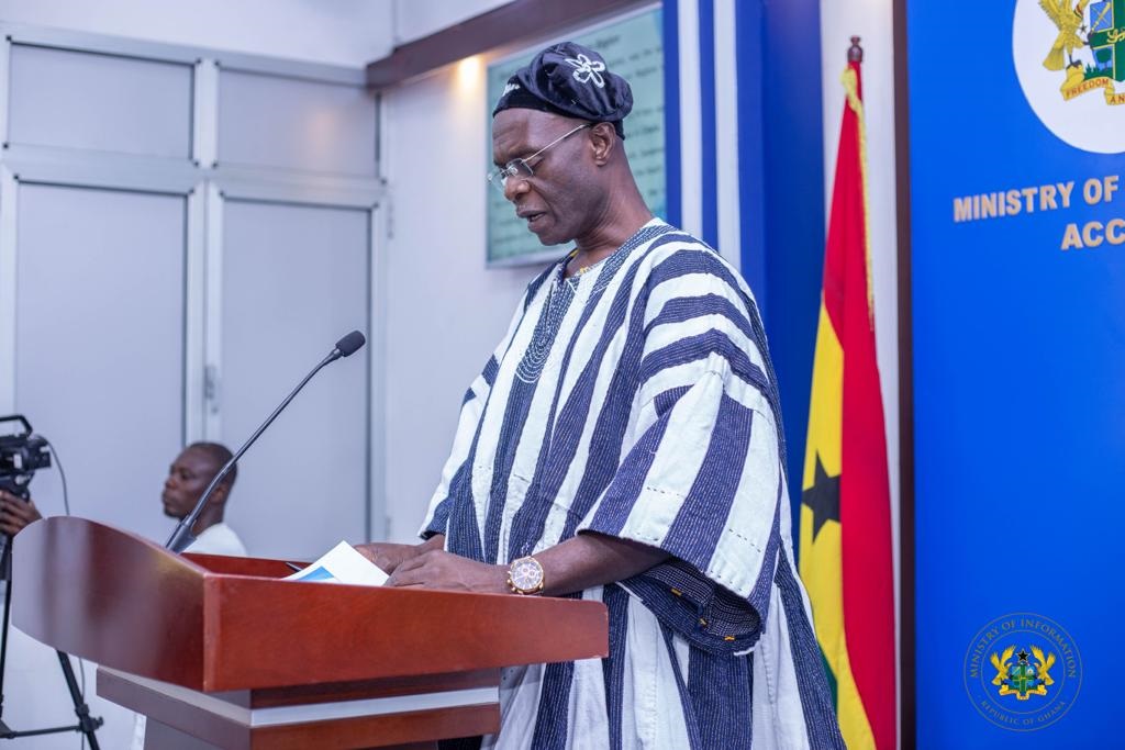 Alhaji Shani Alhassan Shaibu (right), Northern Regional Minister, addressing the press in Accra. Picture: ELVIS NII NOI DOWUONA Alhaji Shani Alhassan Shaibu (right), Northern Regional Minister, addressing the press in Accra. Picture: ELVIS NII NOI DOWUONA