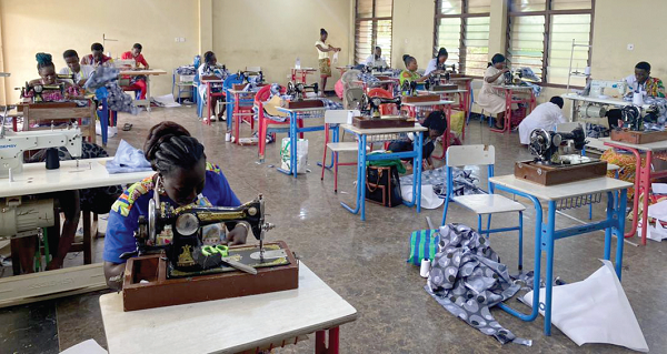 Some of the artisans taking their NVTI examination. INSET: Dr Dominic Eduah, Executive Director of GNPC Foundation Some of the artisans taking their NVTI examination. INSET: Dr Dominic Eduah, Executive Director of GNPC Foundation