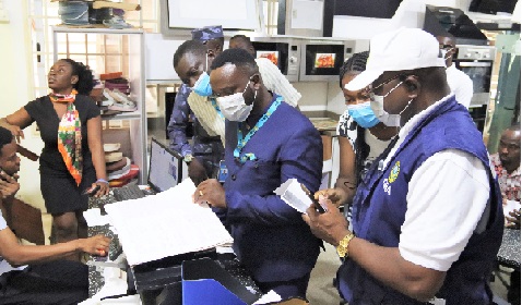 Some officials of the Ghana Revenue Authority inspecting the tax records of a business setup. Picture: ELVIS NII NOI DOWUONA Some officials of the Ghana Revenue Authority inspecting the tax records of a business setup. Picture: ELVIS NII NOI DOWUONA
