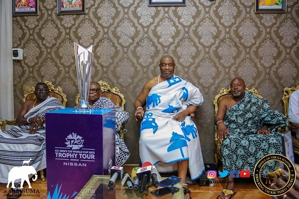 The Ga Mantse with his sub-chiefs welcomed the World Cup Trophy The Ga Mantse with his sub-chiefs welcomed the World Cup Trophy