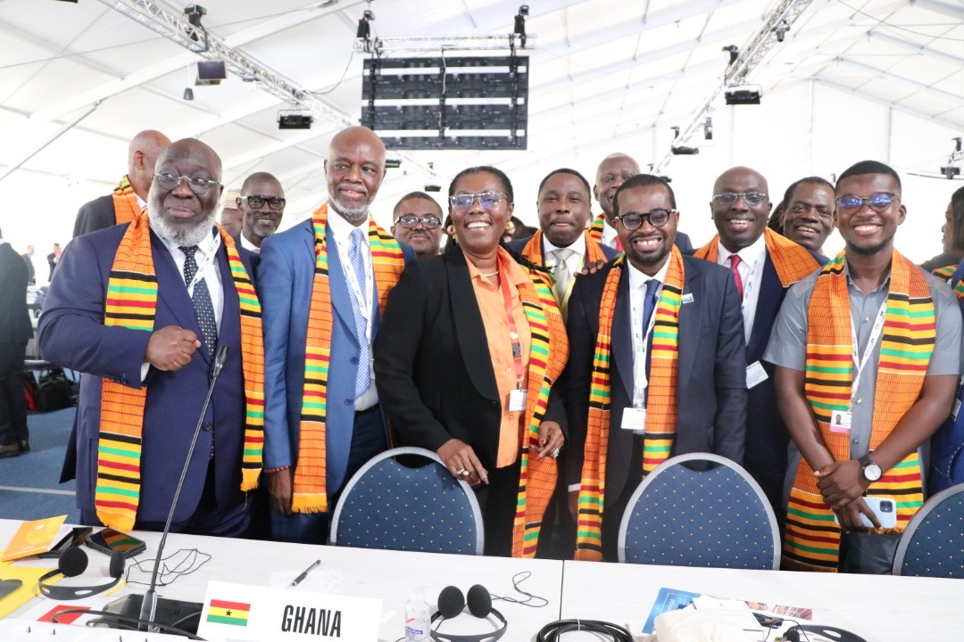 Ursula Owusu-Ekuful (middle), Minister for Communications and Digitalisation, with Ghana’s delegation at the ITU Plenipotentiary in Bucharest, Romania. To her right is Rev. Edmund Fianko, who has also been elected to ITU’s Radio Regulations Board Ghana retains seat on ITU Council