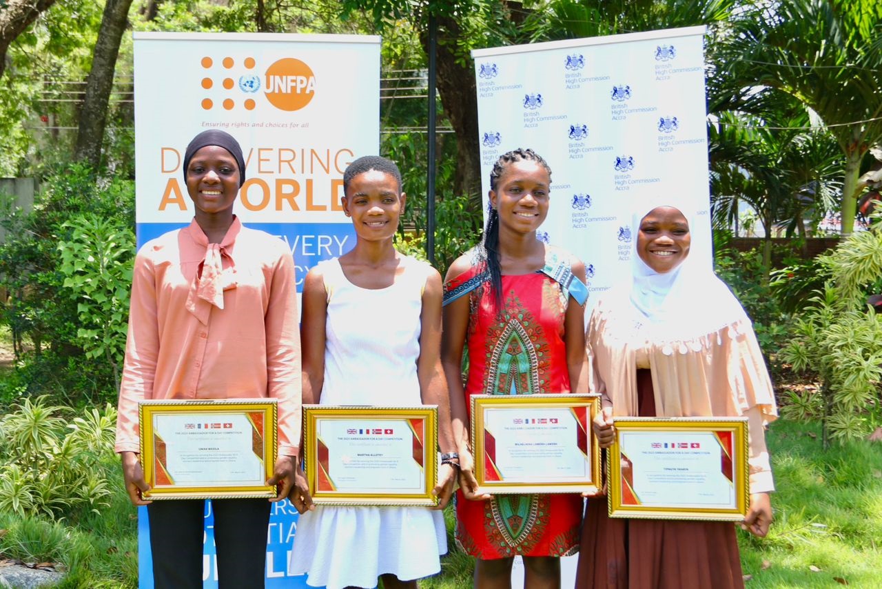 The four winners. Four win 'Ambassador for a Day' Competition