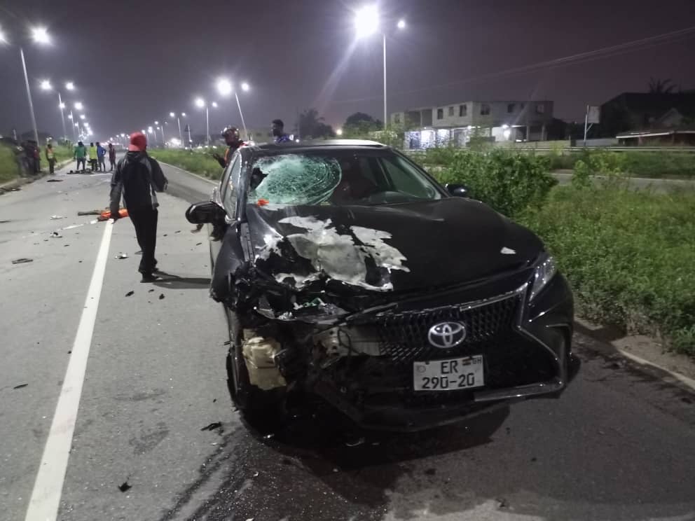 Motorcyclists riding on opposite side of traffic crashed to death on Awoshie-Pokuase highway 
