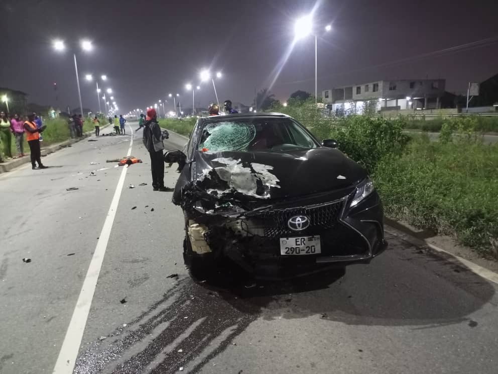 Motorcyclists riding on opposite side of traffic crashed to death on Awoshie-Pokuase highway 