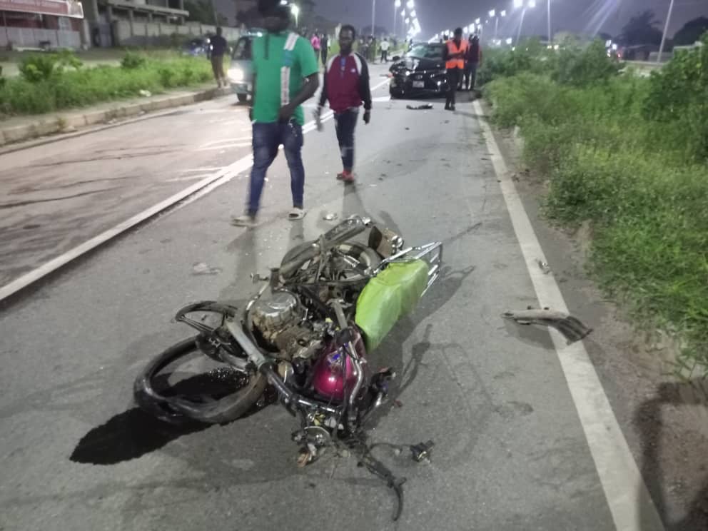 Motorcyclists riding on opposite side of traffic crashed to death on Awoshie-Pokuase highway 