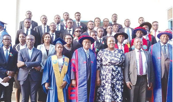 Diana Dapaah (3rd from right) Kweku Paintsil (2nd from right) with some of the students and other dignitaries SDD-UBIDS matriculates its first batch students into its law school