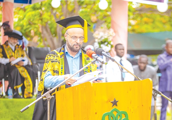 Dr. Ali Khorasani, President, Islaminic University College, addressing the congregation. Islamic University College congregation - Graduates charged to build social capital, explore businesses