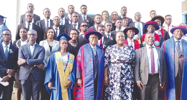 •Diana Dapaah (3rd from right) and Kweku Paintsil (2nd from right) with some of the students and other dignitaries •Diana Dapaah (3rd from right) and Kweku Paintsil (2nd from right) with some of the students and other dignitaries