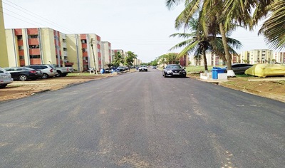 The Community 3 site A and B road after rehabilitation works The Community 3 site A and B road after rehabilitation works