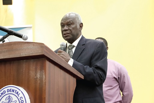 Prof. P.K. Nyame (inset), Chairman of the Medical and Dental Council, administering the induction oath to the newly qualified Physician Assistants. Picture: EDNA SALVO-KOTEY