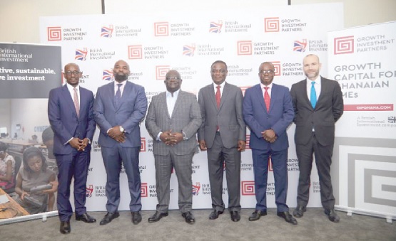 Chris Chijiutomi (2nd from left), MD, BII Africa, with Albert Essien (3rd from left), Chairman, GIP; Jacob Kholi (3rd from right), CEIO, GIP, and other executives of the newly established Growth Investment Partners Ghana Chris Chijiutomi (2nd from left), MD, BII Africa, with Albert Essien (3rd from left), Chairman, GIP; Jacob Kholi (3rd from right), CEIO, GIP, and other executives of the newly established Growth Investment Partners Ghana