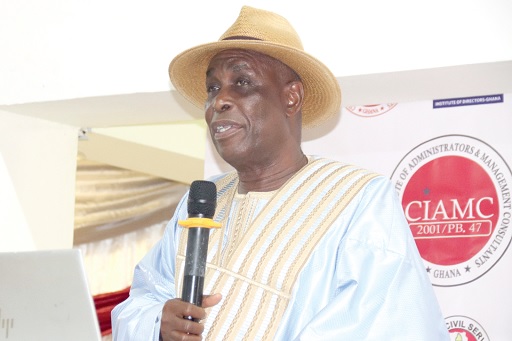 Austin Gamey (inset), Chief Executive Officer, Pulse Institute Africa, addressing the conference in Accra. Picture: ELVIS NII NOI DOWUONA