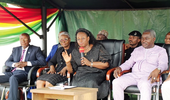 Justice Gertrude Torkonoo (middle) interacting with the people of Akwatia during the sensitisation programme. Looking on is Henry Boakye Yiadom (right), MP for Akwatia, and Justice Gifty Dekyem, the Eastern Regional Supervising High Court judge Justice Gertrude Torkonoo (middle) interacting with the people of Akwatia during the sensitisation programme. Looking on is Henry Boakye Yiadom (right), MP for Akwatia, and Justice Gifty Dekyem, the Eastern Regional Supervising High Court judge