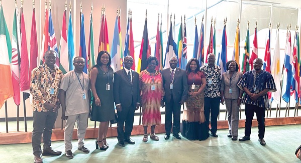 Prof. George Gyan-Baffour (4th from left), Chairman of the National Development Planning Commission, with some participants in the forum in New York Prof. George Gyan-Baffour (4th from left), Chairman of the National Development Planning Commission, with some participants in the forum in New York