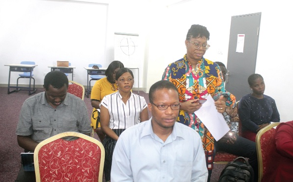 Dr Edwina Opare-Lokko (standing), National Coordinator for the Modular Family Medicine Membership Training Coordinator, Ghana College of Physicians and Surgeons, addressing participants in the meeting. Picture: ESTHER ADJORKOR ADJEI Dr Edwina Opare-Lokko (standing), National Coordinator for the Modular Family Medicine Membership Training Coordinator, Ghana College of Physicians and Surgeons, addressing participants in the meeting. Picture: ESTHER ADJORKOR ADJEI
