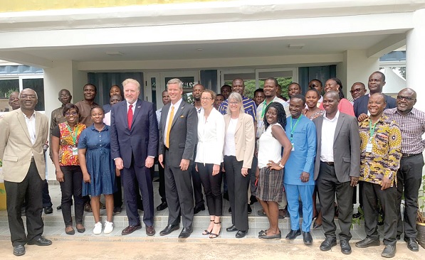 Dr Nii Kwashie Allotey (left), Director-General, NRA, and Christopher T. Hanson (4th from left), Chairman of the USNRC, and some officials and members of the delegation