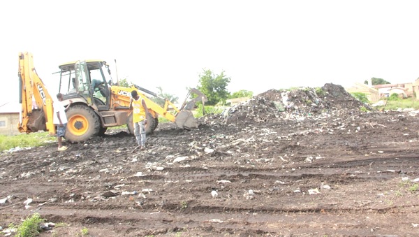 Clearing of refuse dumping site in progress at Kpasa in Nkwanta North Clearing of refuse dumping site in progress at Kpasa in Nkwanta North