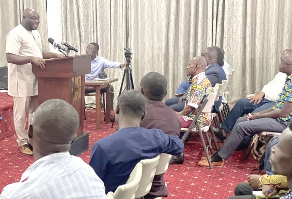 Kwame Prempeh (left), Deputy CEO of PPA, delivering his lecture