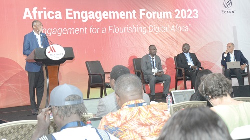 Pierre Danjinou, Vice-President, Internet Corporation for Assigned Names and Numbers, addressing the forum. Picture: ALBERTA MORTTY Pierre Danjinou, Vice-President, Internet Corporation for Assigned Names and Numbers, addressing the forum. Picture: ALBERTA MORTTY
